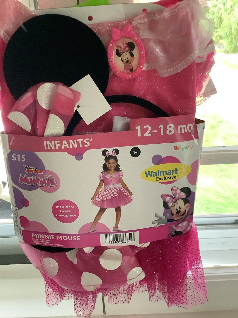 BNWT Disney Minnie Mouse Pink & White Polka Dot Dress with Headpiece